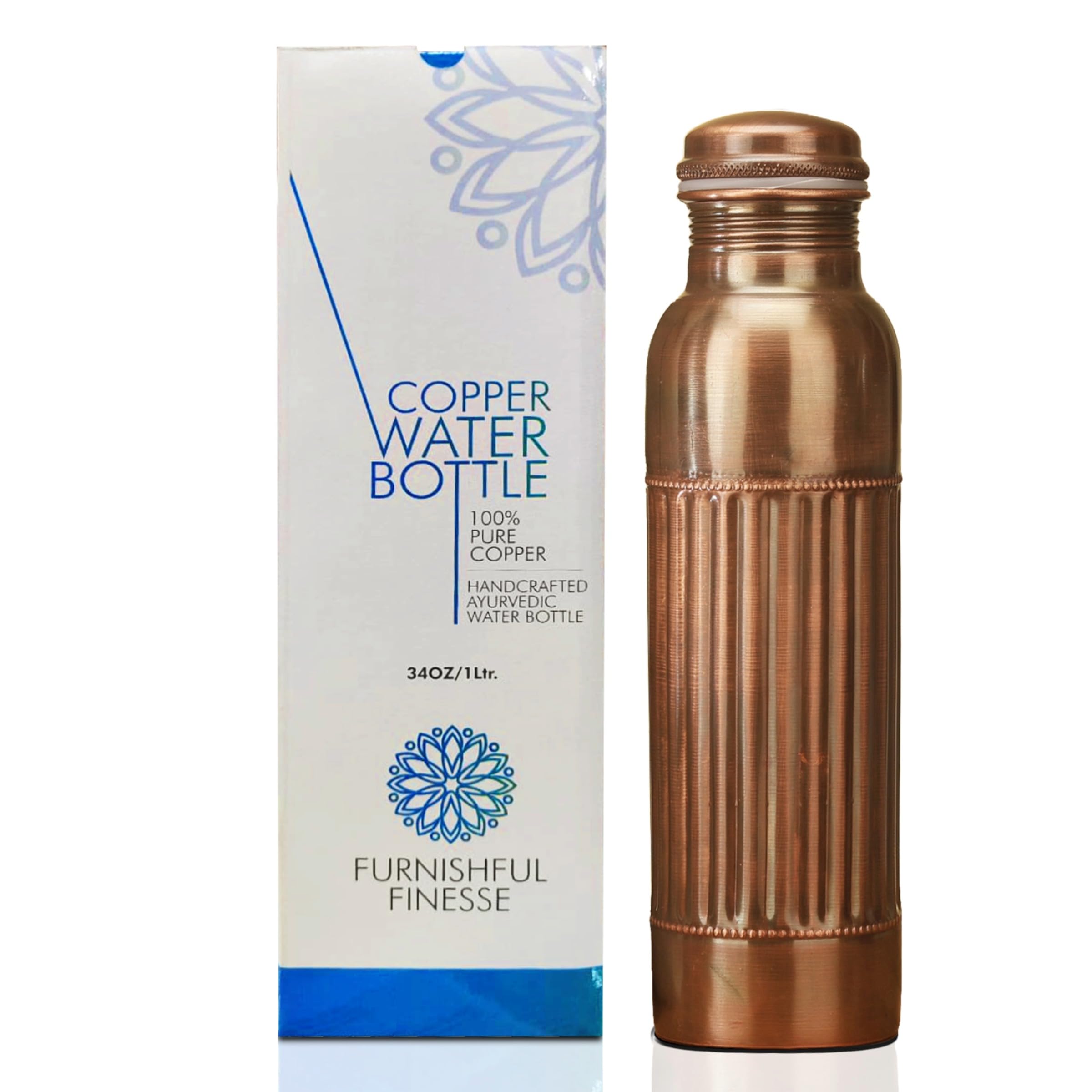 Amazon.com: FURNISHFUL FINESSE Antique Copper Water Bottle For